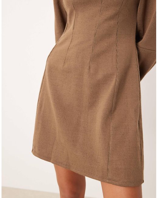 ASOS Natural Seamed Detail Sculpted Mini Dress