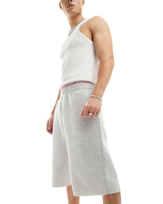 Reclaimed (vintage) White – unisex – weite sweat-shorts