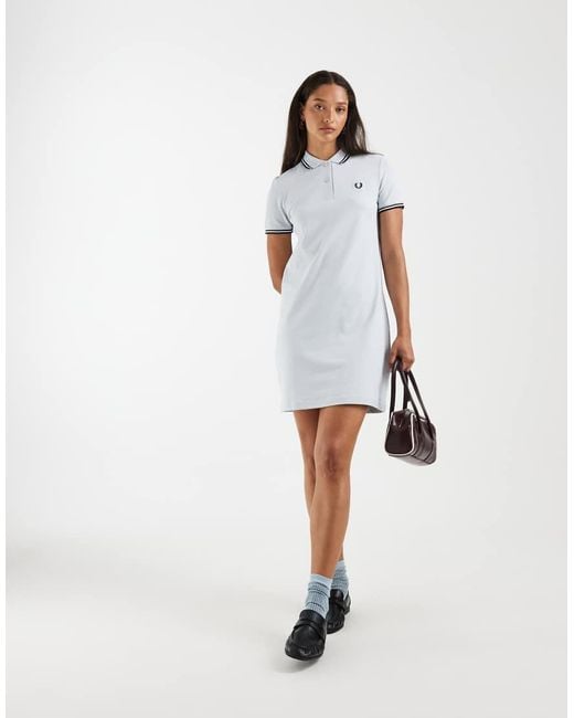 Fred Perry White Twin Tipped Polo Mini Dress