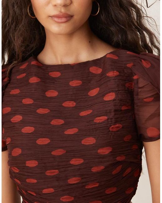ASOS Red Ruched Bodice Cut Out Mini Dress