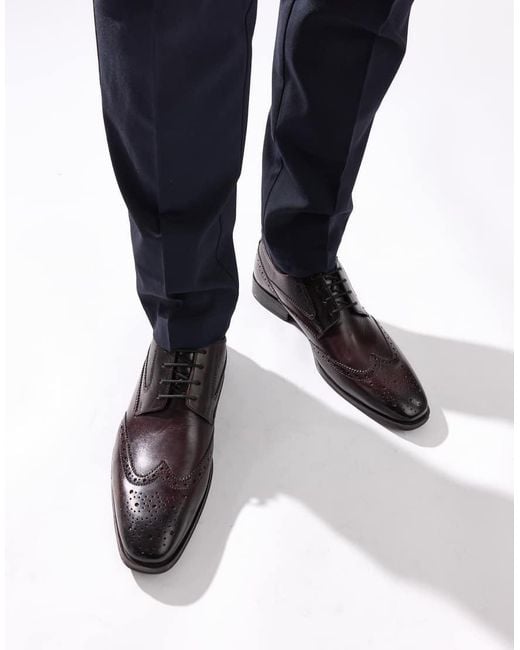 Base London Blue Steeple Brogue Shoe for men