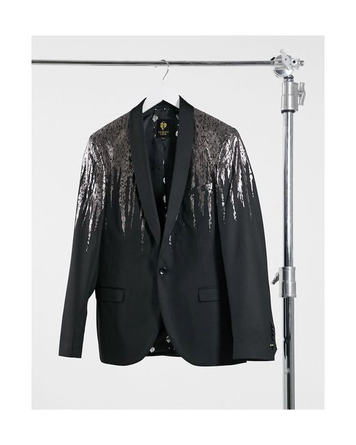 silver and black blazer