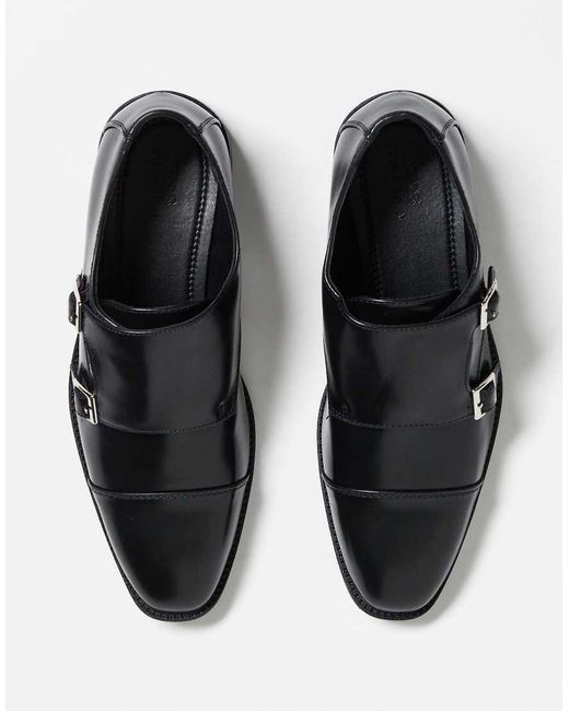 ASOS Black Smart Monk Shoes for men