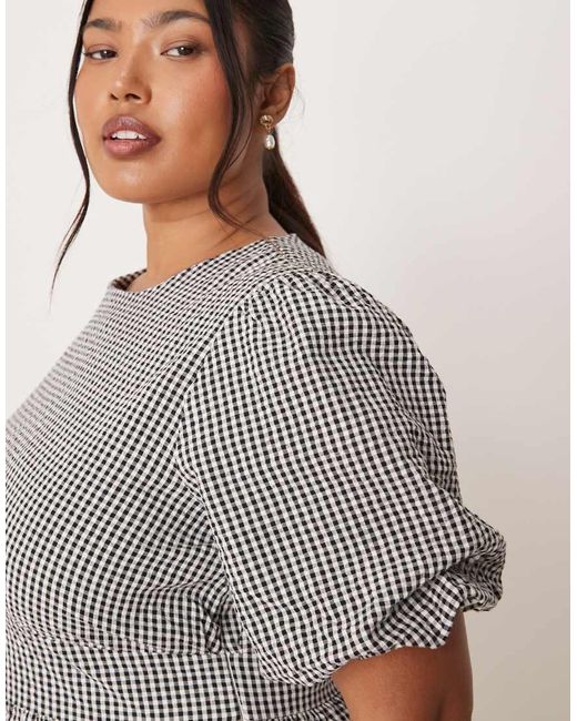 Nobody's Child Gray Ricky Puff Sleeve Midi Dress