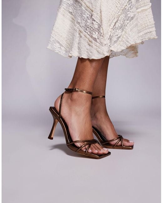 Public Desire Metallic Fizzy Low Heeled Sandals
