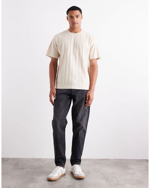 T-shirt oversize à rayures texturées - crème JJ Rebel pour homme en coloris Natural