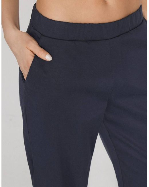 Tezenis Blue Gabardine Cigarette Trousers