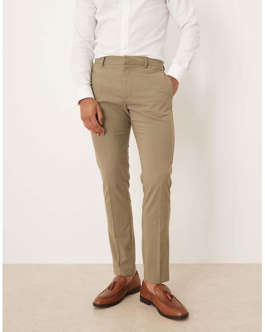 ASOS Natural Skinny Suit Trousers for men