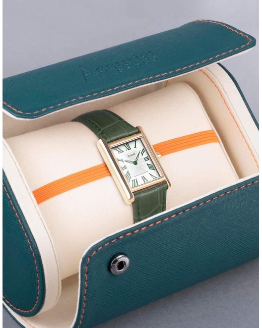 Accurist Green Ladies Rectangle Watch