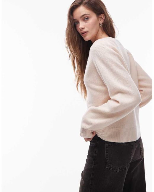 Cárdigan Color Crema Con Bolsillos De Parche De Mezcla De Lana De -Neutro & Other Stories de color Natural