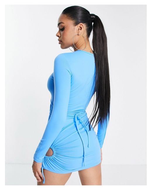 SIMMI Blue Simmi Cut Out Bust And Waist Detail Mini Dress