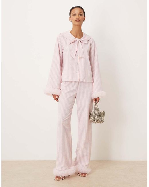Sister Jane Pink Wonder Cotton Blend Tulle Trim Trouser Co-ord