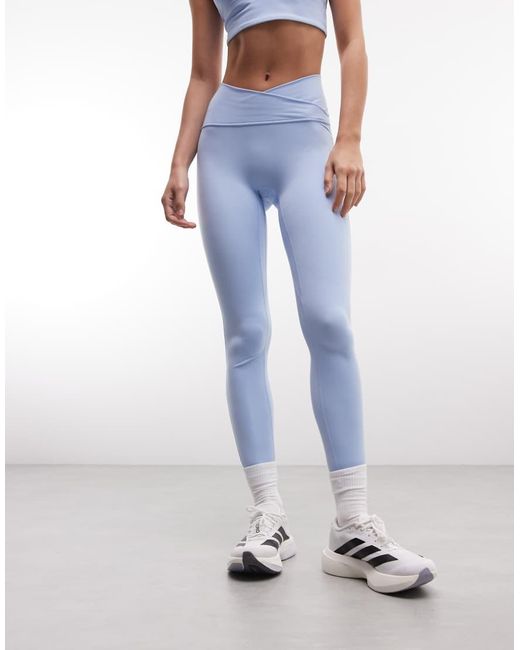 Adidas Originals White Three Stripes Studios Crossover Waist leggings