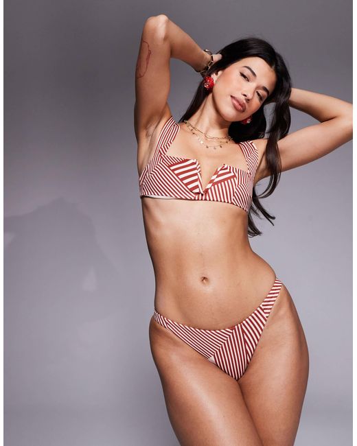 ASOS Multicolor Florence Spliced High Leg High Waist Bikini Bottom