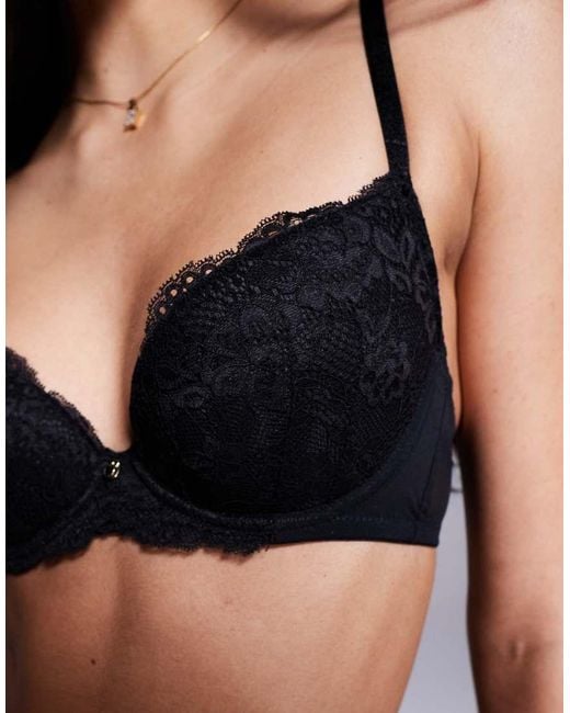 Ann Summers Black A-G Sexy Lace Padded Plunge Bra