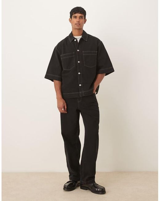 ASOS Black Co-Ord Denim Shirt for men