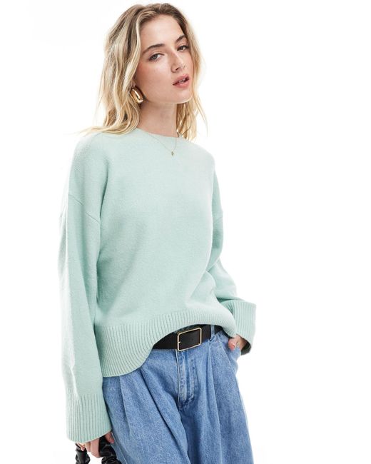 & Other Stories Blue Wool Blend Crew Neck Sweater
