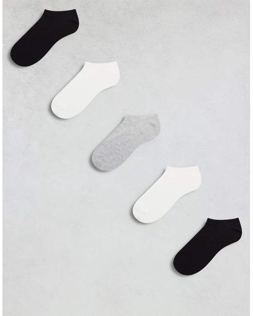ASOS White 5 Pack Trainer Socks for men