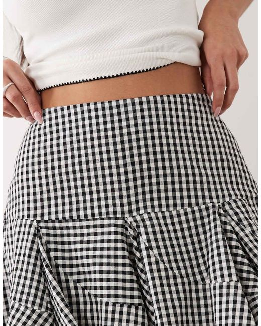ASOS Gray Diagonal Seam Detail Flippy Mini Skirt
