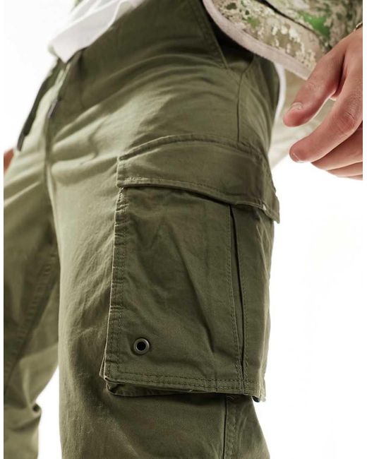 Jack & Jones Green Tapered Cuffed Cargo for men