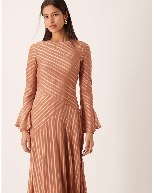 ASOS Natural Flare Sleeve Maxi Dress