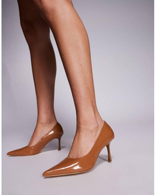SIMMI Brown Luka Vintage Low Heeled Court Shoes
