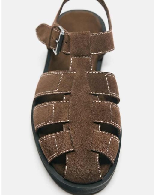 Pull&Bear Brown Fisherman Sandals for men