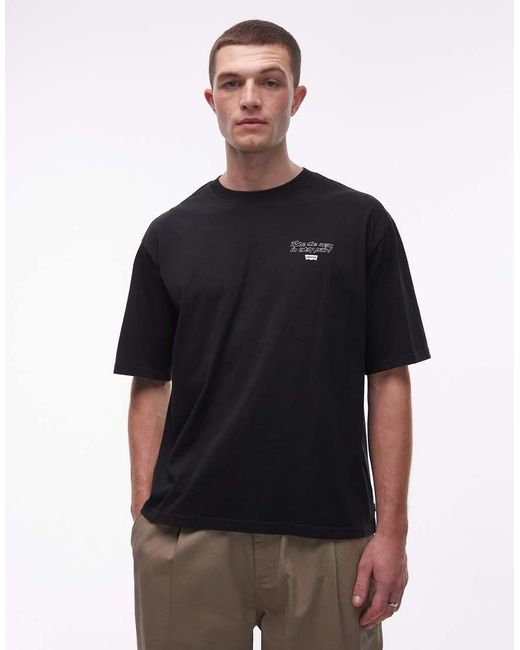 Levi's Black Car Service Back Print Graphic T-shirt for men