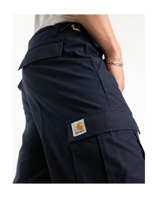 Carhartt Blue Aviation Cargo Slim Trousers for men