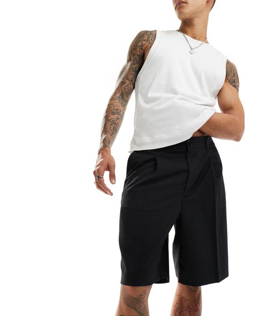 Uno - short habillé coupe ample Weekday pour homme en coloris Black