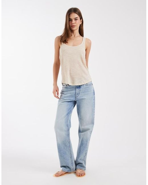 ASOS White Sheer Rib Scoop Neck Vest