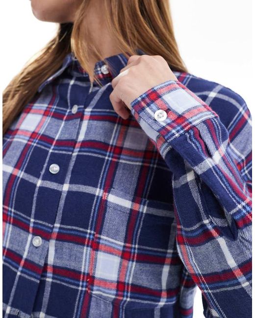 Cotton On Blue Cotton On Flannel Boyfriend Pyjama Shirt