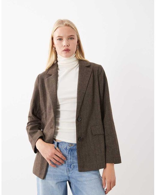 Teen Giacca A Quadri di Mango in Brown