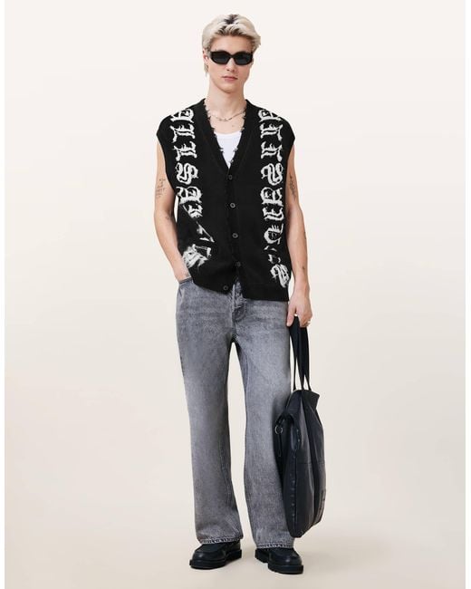 AllSaints – scripture – tanktop in Black für Herren