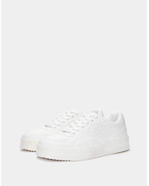 Pull&Bear – lässige basic-sneaker in Natural für Herren