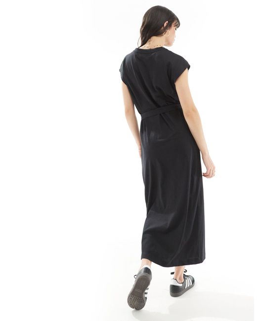 SELECTED Black Femme V Neck Maxi Jersey Dress