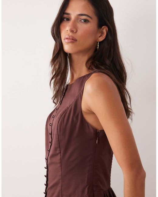 Abercrombie & Fitch Brown Drop Waist Mini Dress