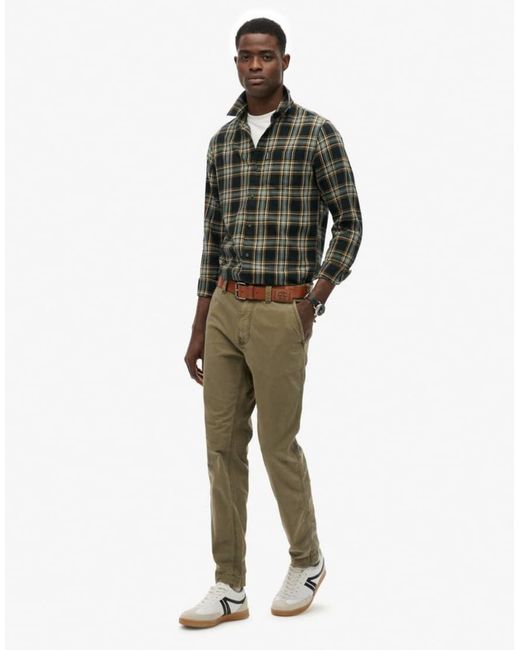 Superdry Green Utility Chino Trousers for men