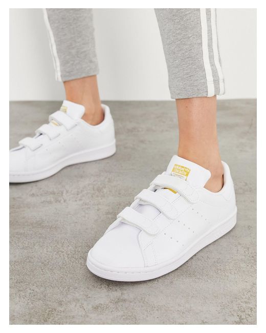adidas Originals Rubber Sustainable Strap Stan Smith Trainers in White -  Lyst