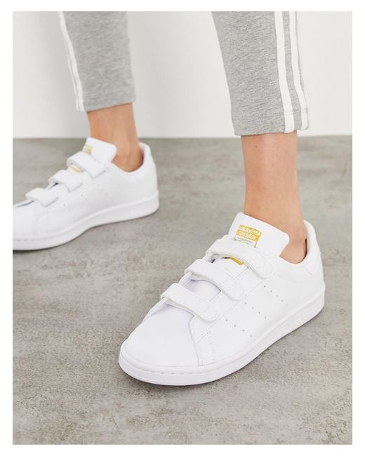 adidas Originals Strap Stan Smith - Sneakers in het Wit | Lyst NL