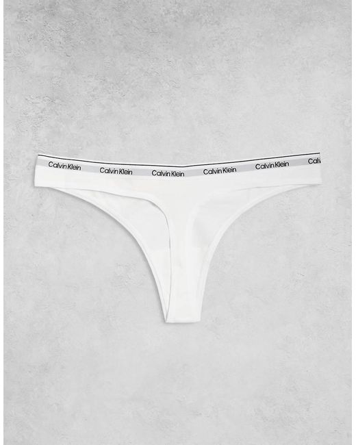 Calvin Klein White Icon Logo 3 Pack Thongs