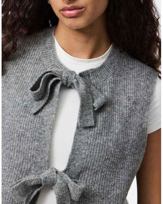 Pieces Blue Knitted Vest