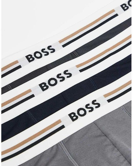 Boss Gray 3 Pack Revive Trunks for men