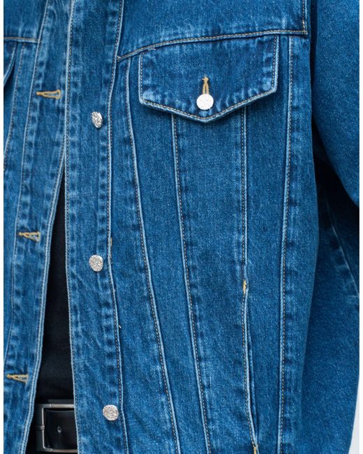 X isaac hudson - veste en jan ajustée à coutures visibles - bleu indigo Labelrail pour homme en coloris Blue