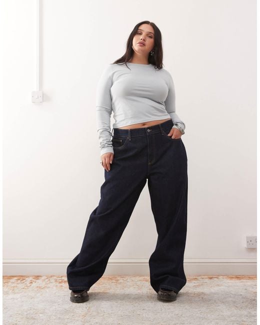 Collusion Plus X001 Antifit Mid Rise Jean in Blue | Lyst