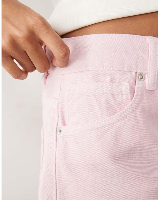 ASOS Pink High Waist Denim Shorts