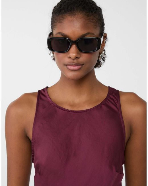 Stradivarius Brown – rechteckige sonnenbrille