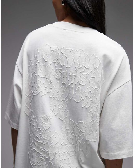 AllSaints Gray Paloma Amelie Applique Back Graphic T-Shirt