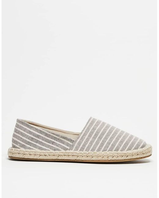 ASOS Espadrilles Van Canvas Met Grijze Strepen in het White voor heren