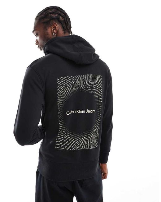 Calvin Klein Black Graphic Back Print Hoodie for men